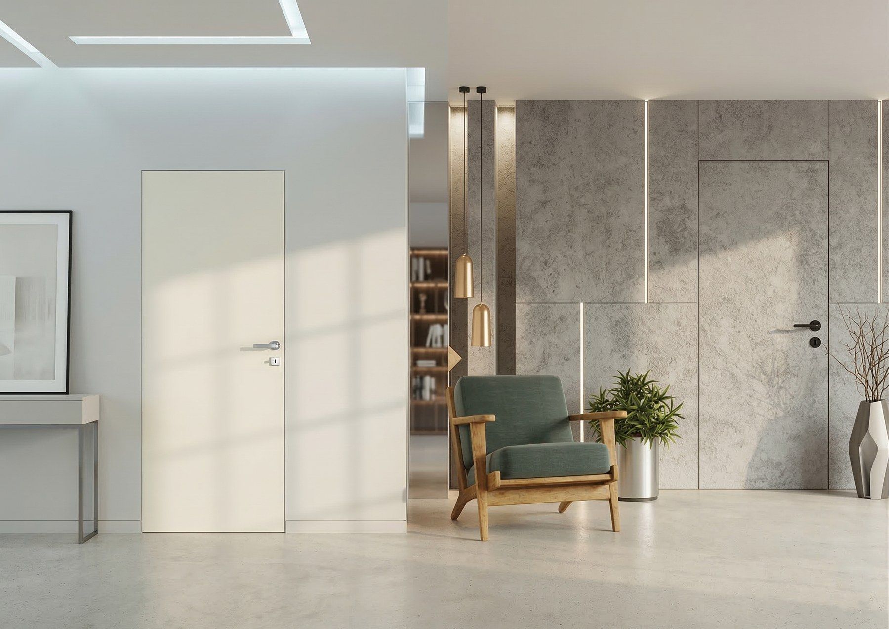 Flush minimalist doors (illustration)