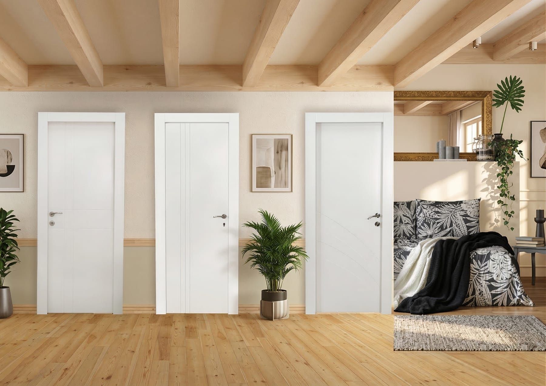 Grooved design doors (illustration)